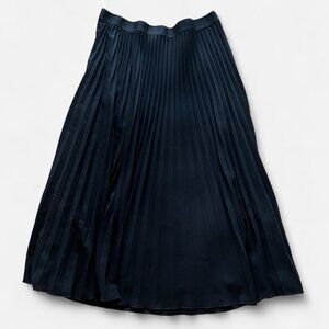 H&M Navy Pleated Midi Skirt (XL)
